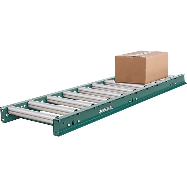 Global Industrial 5ft Straight Roller Conveyor, 15in Between Frame, 6in Roller Centers 293195 - main
